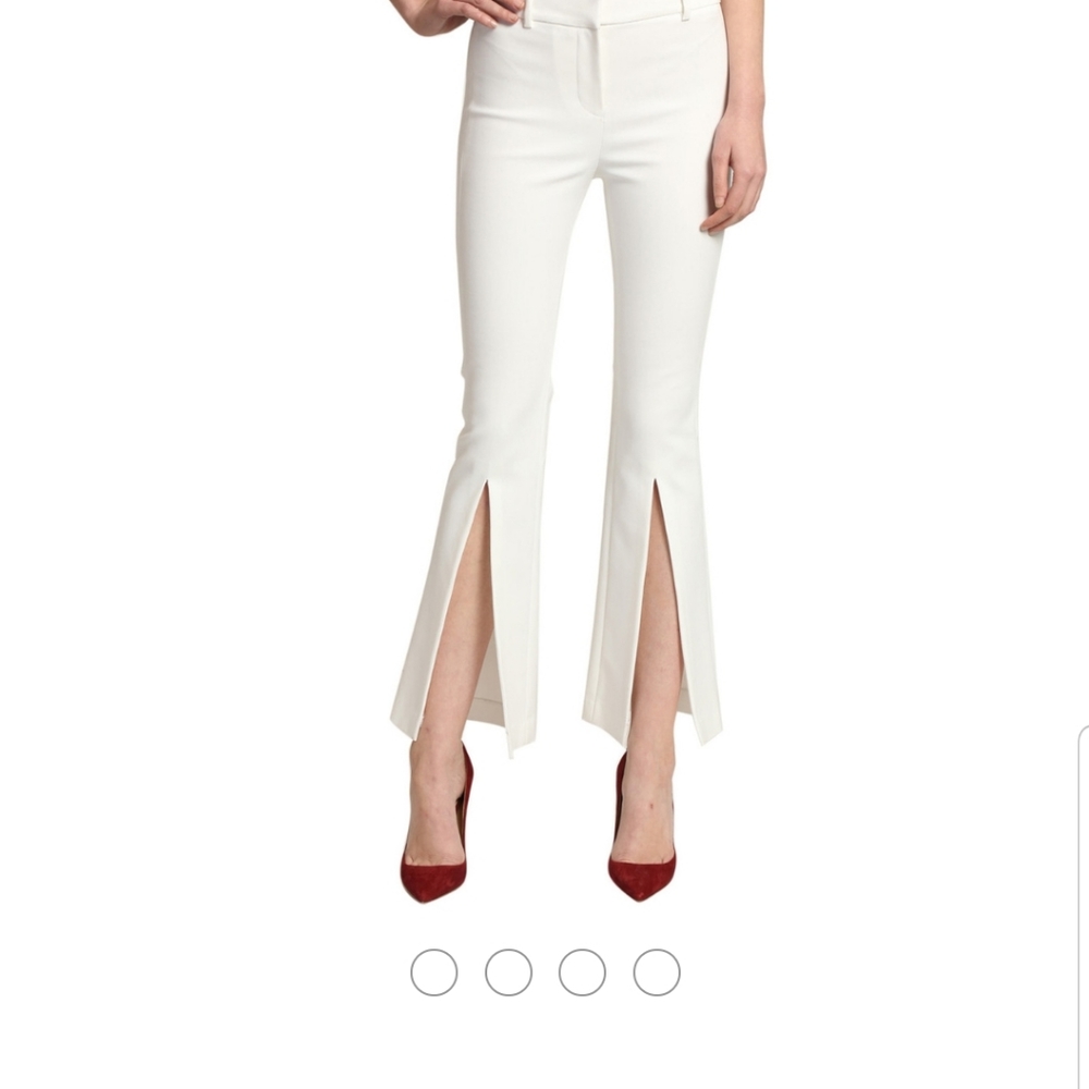 Badgley Mischka White Pant With Front Slit Sz 10